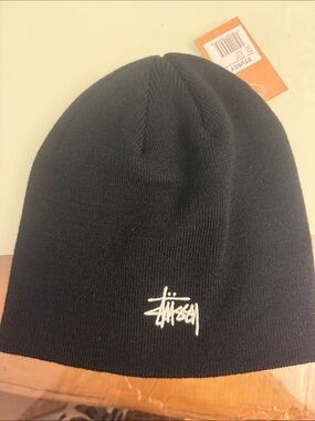 Study Black Beanie with White Script Logo